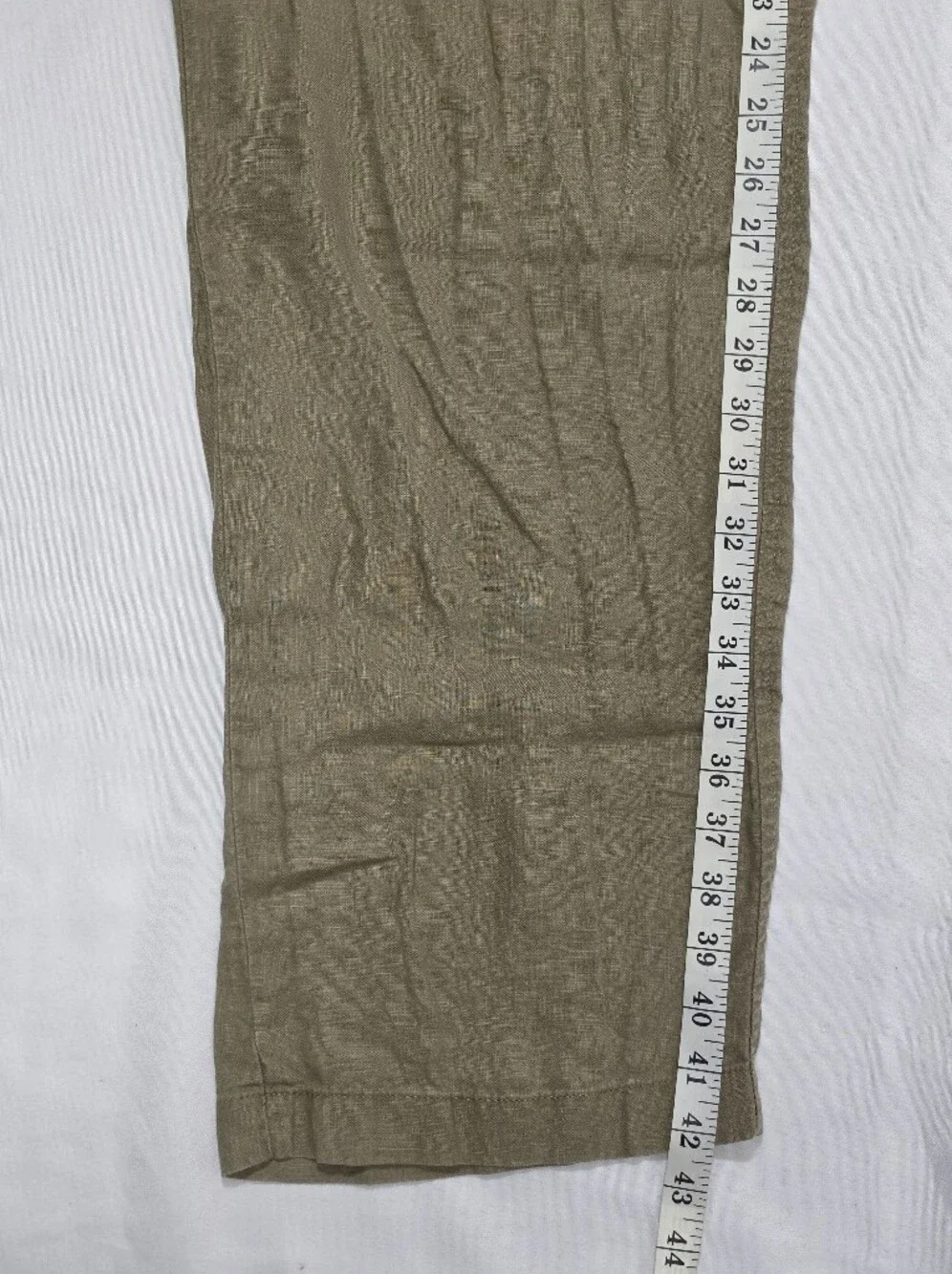 Men's Casual Drawstring Linen-Blend Pants in Olive